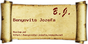 Benyovits Jozefa névjegykártya